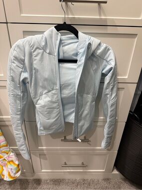 lululemon athletica Light Blue Hooded Bomber Jacket